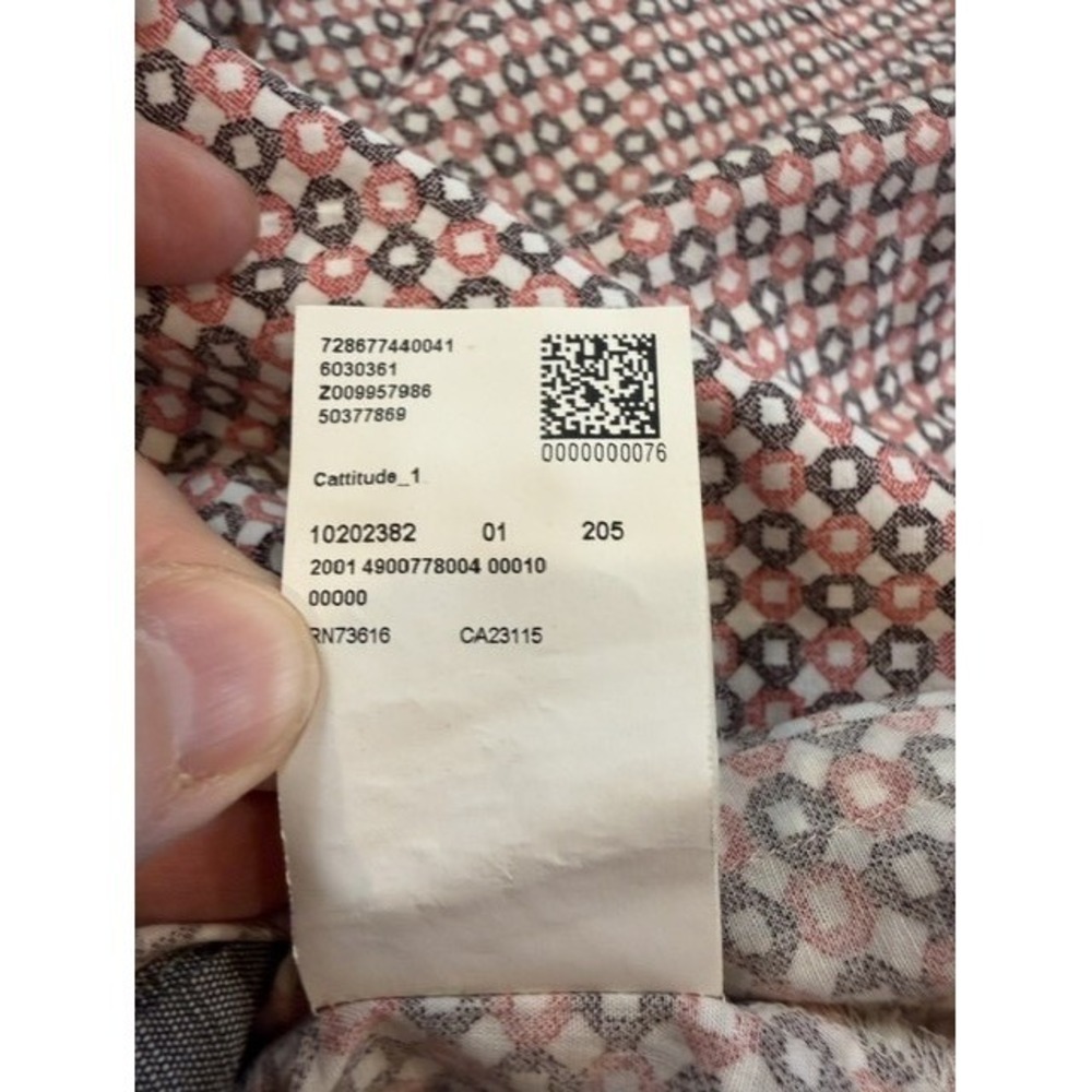 Hugo Boss Mens Slim Fit XXL Geometric Print Long Sleeve Shirt Red White Grey - Picture 8 of 9